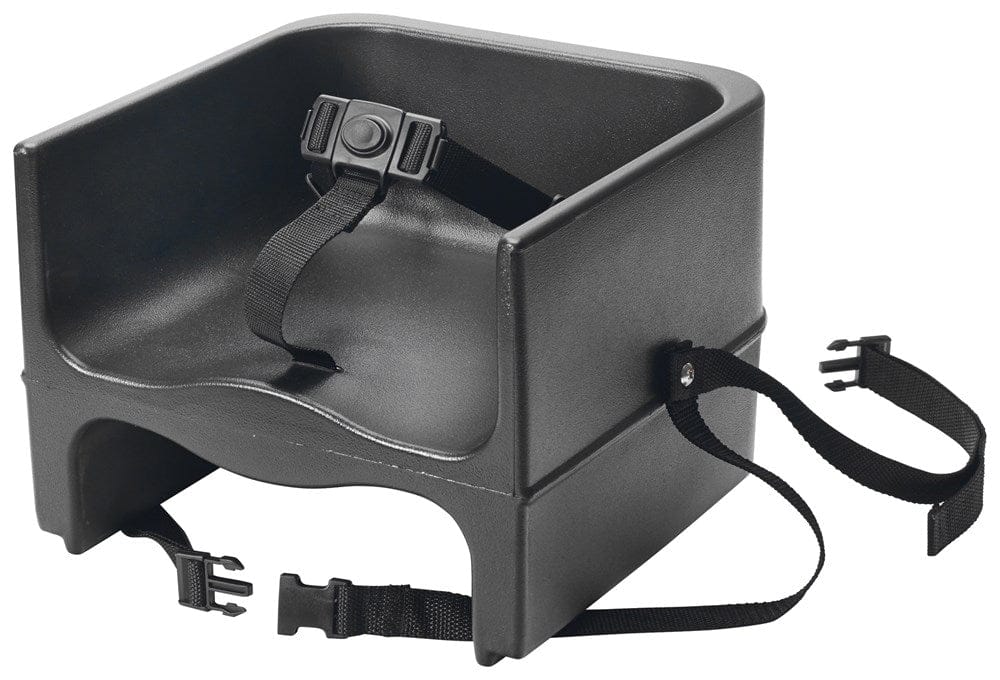 Winco Essentials Each / Black Winco CHB-1PK Booster Seat, Plastic, Single-Sided, 3-Way Strap, Black | Denson CFE