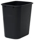Winco Essentials Each / Black Winco PWR-28K 28 Quart Black Plastic Rectangular Trash Can | Denson CFE
