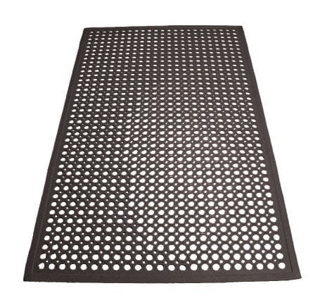 Winco Essentials Each / Black Winco RBM-35K 3' x 5' Black Rubber Floor Mat