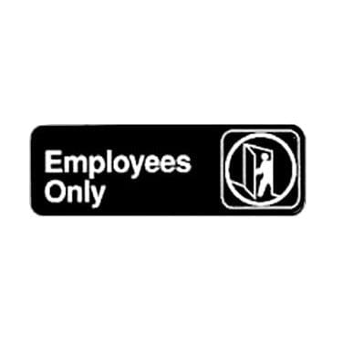 Winco Essentials Each / Black Winco SGN-305 Employees Only Information Sign 3 x 9 Black | Denson CFE