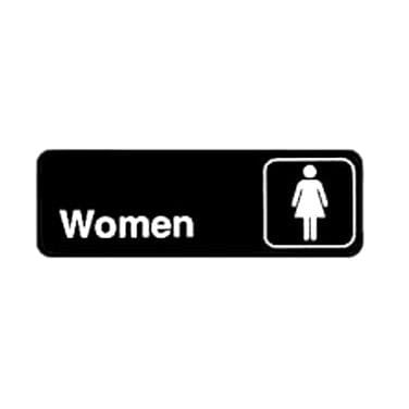 Winco Essentials Each / Black Winco SGN-312 Information Sign for Women 3 inches x 9 inches with White Imprint on Black Background | Denson CFE
