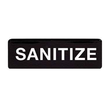 Winco Essentials Each / Black Winco SGN-329 Information Sign Sanitize 3 x 9 Inches Black | Denson CFE