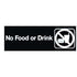 Winco Essentials Each / Black Winco SGN-333 Information Sign No Food or Drink 3 inches x 9 inches Black | Denson CFE