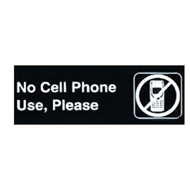 Winco Essentials Each / Black Winco SGN-334 Information Sign No Cell Phone Use Please 3 Inches x 9 Inches Black | Denson CFE