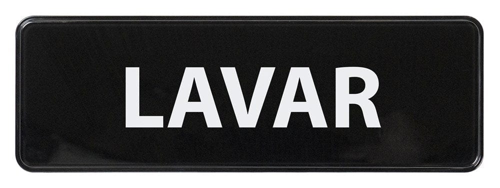 Winco Essentials Each / Black Winco SGN-363 Information Sign in Spanish for Wash Instructions 3 inches x 9 inches Black | Denson CFE