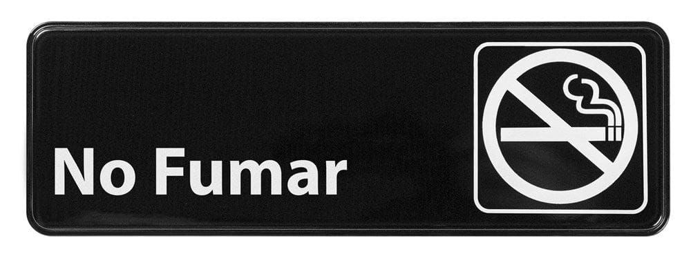 Winco Essentials Each / Black Winco SGN-364 Information Sign No Smoking in Spanish 3 x 9 Black | Denson CFE