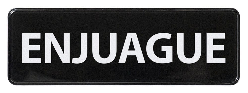 Winco Essentials Each / Black Winco SGN-365 Rinse Sign in Spanish Black and White 3 x 9 | Denson CFE