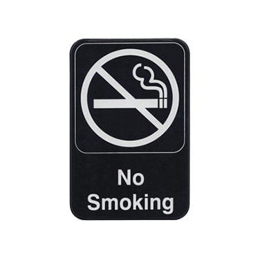 Winco Essentials Each / Black Winco SGN-601 No Smoking Information Sign 6 Inch x 9 Inch Black | Denson CFE