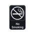 Winco Essentials Each / Black Winco SGN-601 No Smoking Information Sign 6 Inch x 9 Inch Black | Denson CFE
