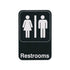 Winco Essentials Each / Black Winco SGN-603 Information Sign Restrooms 6 inch x 9 inch Black | Denson CFE