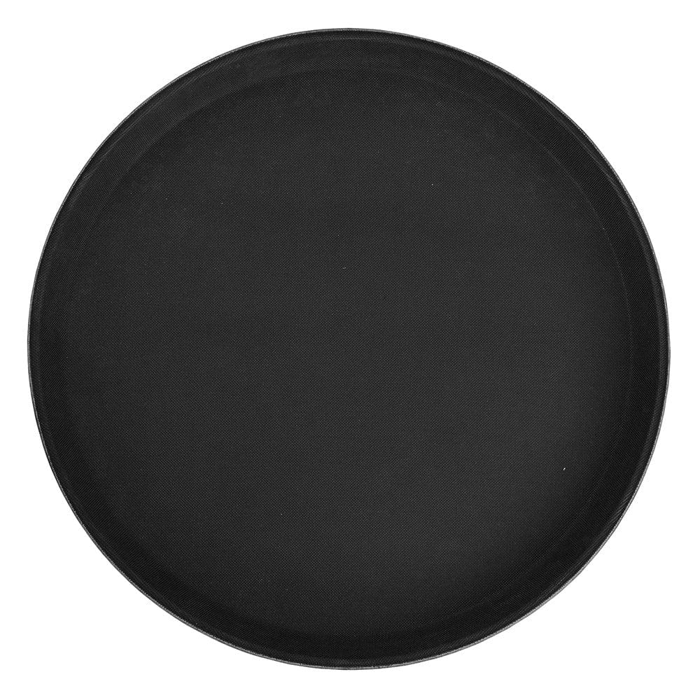 Winco Essentials Each / Black Winco TFG-16K Premium Fiberglass Non-Slip Round Tray 16 Inch Black | Denson CFE