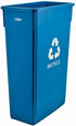 Winco Essentials Each / Blue Winco PTC-23L 23 Gallon Blue Plastic Slender Recycle Trash Can | Denson CFE