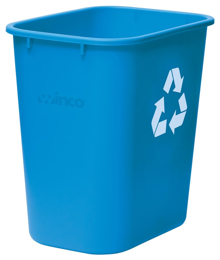 Winco Essentials Each / Blue Winco PWR-28L 28 Quart Blue Polyethylene Recycling Bin