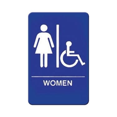 Winco Essentials Each / Blue Winco SGN-651B Information Sign Women Accessible 6 x 9 Blue | Denson CFE