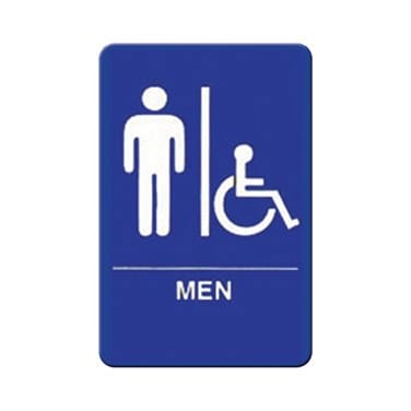 Winco Essentials Each / Blue Winco SGN-652B Information Sign Men Accessible 6 Inch x 9 Inch Blue | Denson CFE