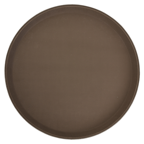 Winco Essentials Each / Brown Winco TFG-11N Premium Round Fiberglass Tray with Non-slip Surface 11 Inch Brown | Denson CFE