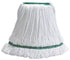 Winco Essentials Each / Green Winco MOPM-M Microfiber Medium Looped End Mop Head White with Green Bands | Denson CFE