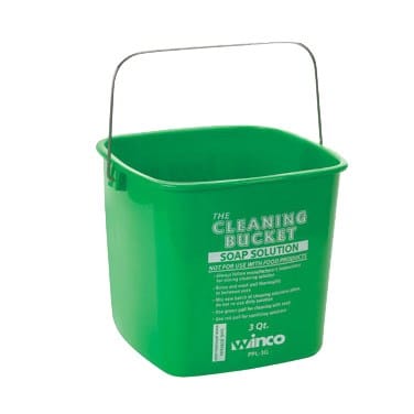 Winco Essentials Each / Green Winco PPL-3G 3-Quart Green Cleaning Bucket – Polypropylene Soap Solution Bucket | Denson CFE