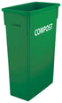 Winco Essentials Each / Green Winco PTC-23GRC 23 Gallon Slender Trash Can, Green, COMPOST
