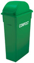 Winco Essentials Each / Green Winco PTC-23GRC 23 Gallon Slender Trash Can, Green, COMPOST