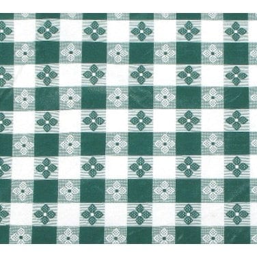 Winco Essentials Each / Green Winco TBCO-70G Green Checkerboard Table Cloth 52 x 70 Oblong with PVC and Cotton Lining | Denson CFE