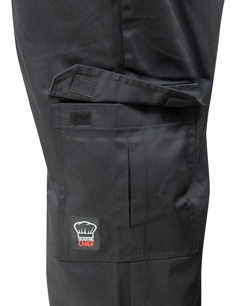 Winco Essentials Each / L / Black Winco UNF-11KL SignatureChef Black Cargo Chef Pants Large | Denson CFE