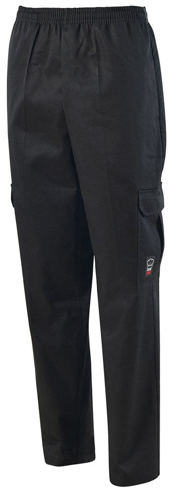 Winco Essentials Each / M / Black Winco UNF-11KM SignatureChef Cargo Chef Pants Black Medium | Denson CFE