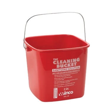 Winco Essentials Each / Red Winco PPL-3R Cleaning Bucket - 3 qt, Red Plastic | Denson CFE