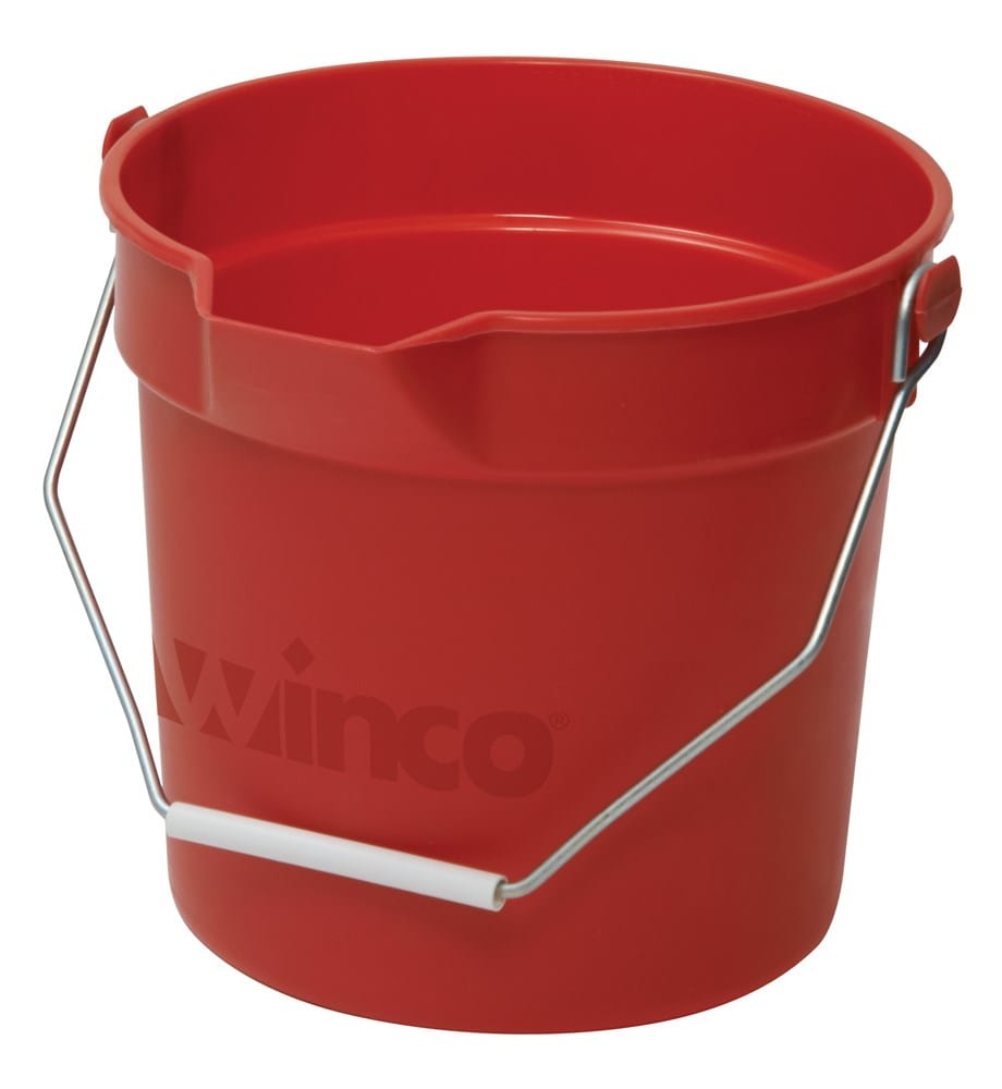 Winco Essentials Each / Red Winco UPP-10R 10 Quart Red Polyethylene Utility Pail | Denson CFE