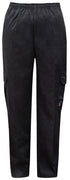 Winco Essentials Each / S / Black Winco UNF-11KS SignatureChef Black Cargo Chef Pants Small | Denson CFE