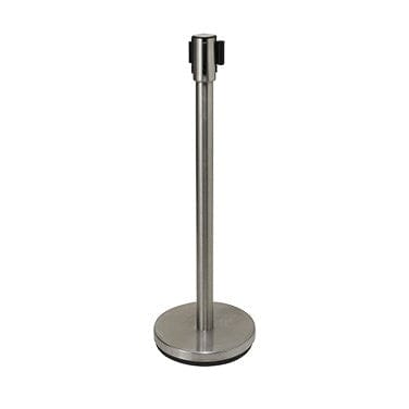 Winco Essentials Each Winco CGS-38S Stainless Steel 34 Inch Stanchion Post with 6.5 Foot Retractable Belt | Denson CFE