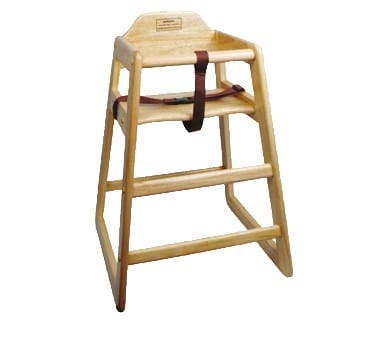 Winco Essentials Each Winco CHH-29 High Chair Stacking Rubberwood Natural Finish | Denson CFE