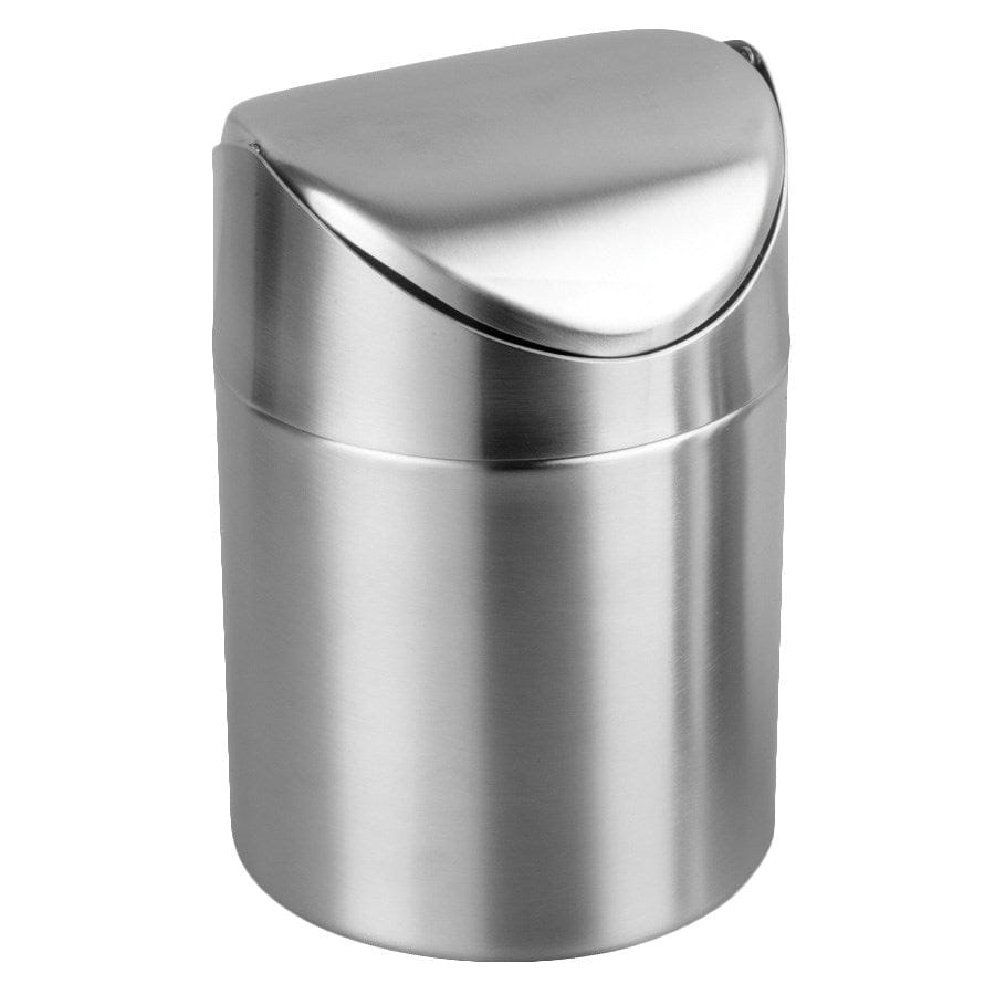 Winco Essentials Each Winco DDSF-101S Mini Stainless Steel Swing Waste Can 4-3/4 Inches Diameter x 6 Inches Height | Denson CFE
