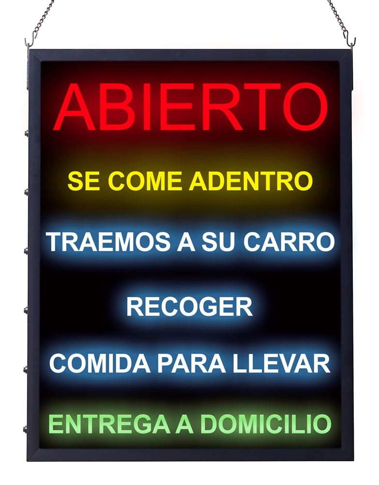 Winco Essentials Each Winco LED-21 All in One Open Sign Spanish Version | Denson CFE