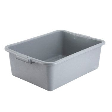 Winco Essentials Each Winco PL-7G 21 1/2" x 15" x 7" Gray Polypropylene Dish Box | Denson CFE