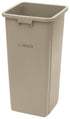 Winco Essentials Each Winco PTCS-23BE 23 Gallon Square Tall Trash Can Beige | Denson CFE