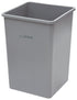 Winco Essentials Each Winco PTCS-35G 35 Gallon Square Tall Trash Can 19 1/2 inch Square x 27 5/8 inch H Gray | Denson CFE