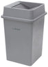 Winco Essentials Each Winco PTCS-35G 35 Gallon Square Tall Trash Can 19 1/2 inch Square x 27 5/8 inch H Gray | Denson CFE