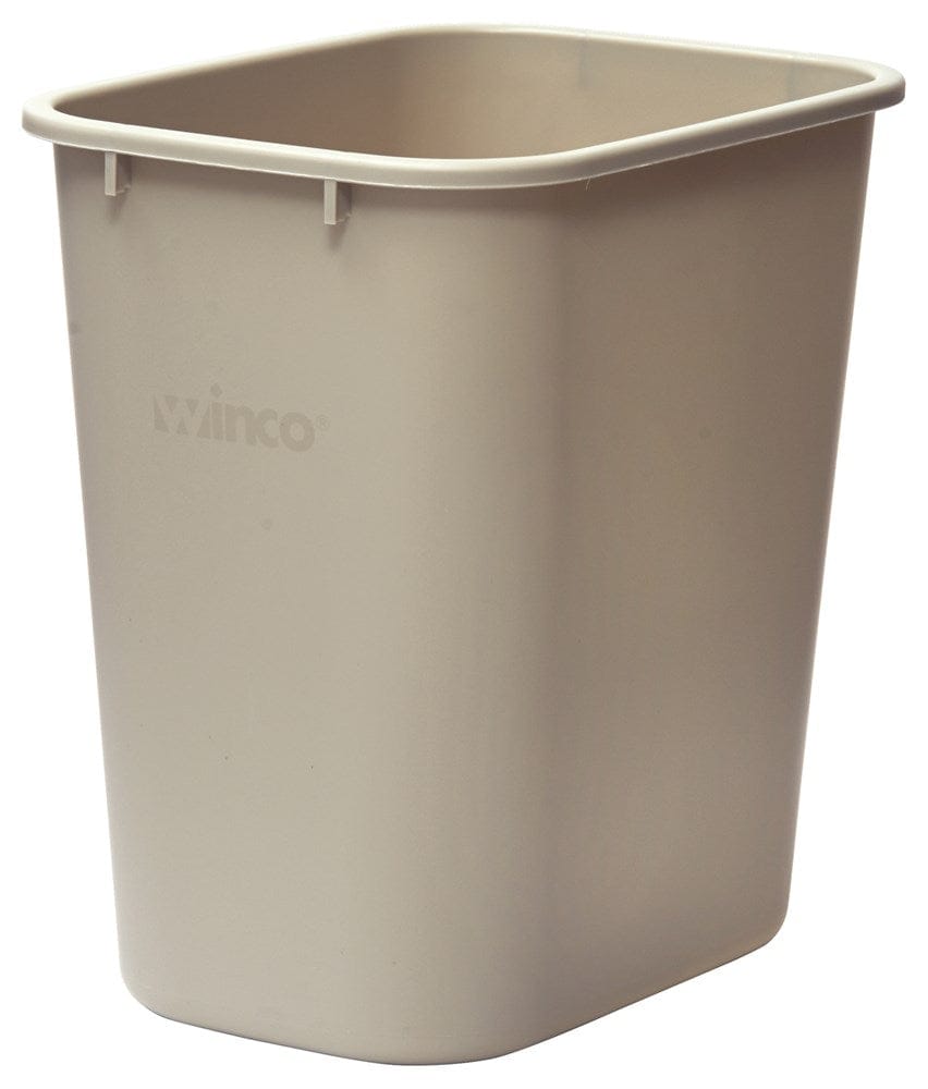 Winco Essentials Each Winco PWR-28BE 28 Quart Beige Rectangular Trash Can | Denson CFE
