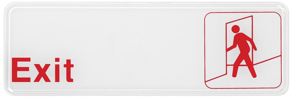 Winco Essentials Each Winco SGN-381W Information Sign Exit 3 Inch by 9 Inch White | Denson CFE