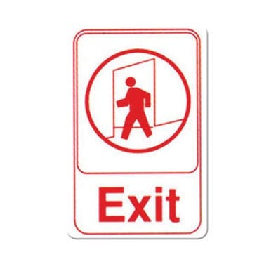 Winco Essentials Each Winco SGN-681W Exit Information Sign 6 Inch x 9 Inch White | Denson CFE