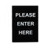 Winco Essentials Each Winco SGN-801 Stanchion Sign Please Enter Here 8.46 x 11.85 White on Black | Denson CFE