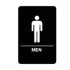 Winco Essentials Each Winco SGNB-605 Information Sign Men 6 Inch x 9 Inch Braille Sign with Symbol White on Black | Denson CFE