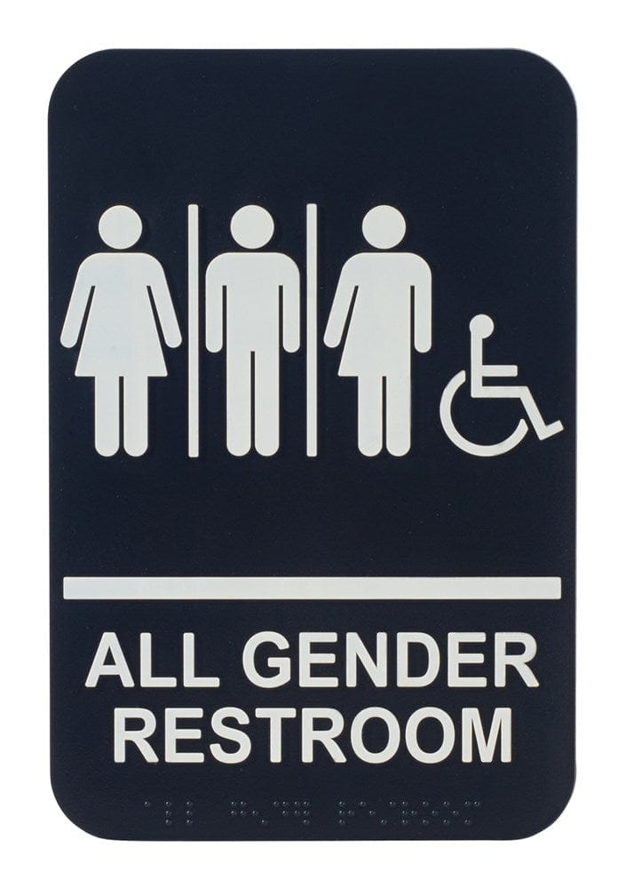 Winco Essentials Each Winco SGNB-608 Information Sign All Gender Accessible with Braille and Symbol | Denson CFE
