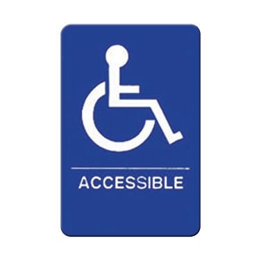 Winco Essentials Each Winco SGNB-653B Accessible Information Sign with Braille and Symbol 6x9 | Denson CFE
