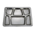 Winco Essentials Each Winco SMT-2 Stainless Steel Mess Tray with Six Compartments 15.5 x 11.5 Dishwasher Safe Mirror Finish | Denson CFE