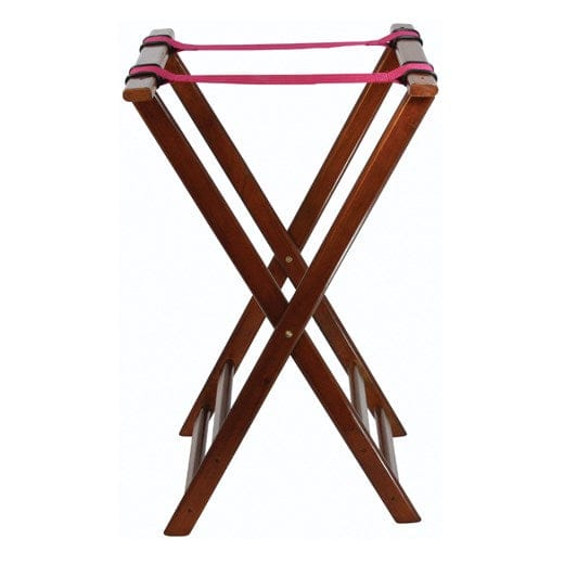 Winco Essentials Each Winco TR-33W Walnut Rubberwood Folding Tray Stand 32 Inches Tall | Denson CFE