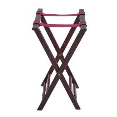 Winco Essentials Each Winco TR-34W Mahogany Rubberwood Tray Stand with Durable Straps for Efficient Serving | Denson CFE