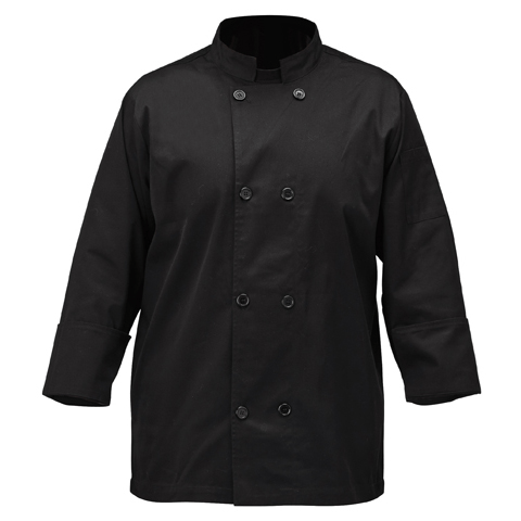 Winco Essentials Each Winco UNF-5KM Chef Jacket Universal Fit Double Breasted Medium Black | Denson CFE