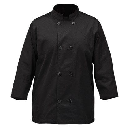 Winco Essentials Each Winco UNF5KL Chef Jacket Large Black for Professional Culinary Style | Denson CFE